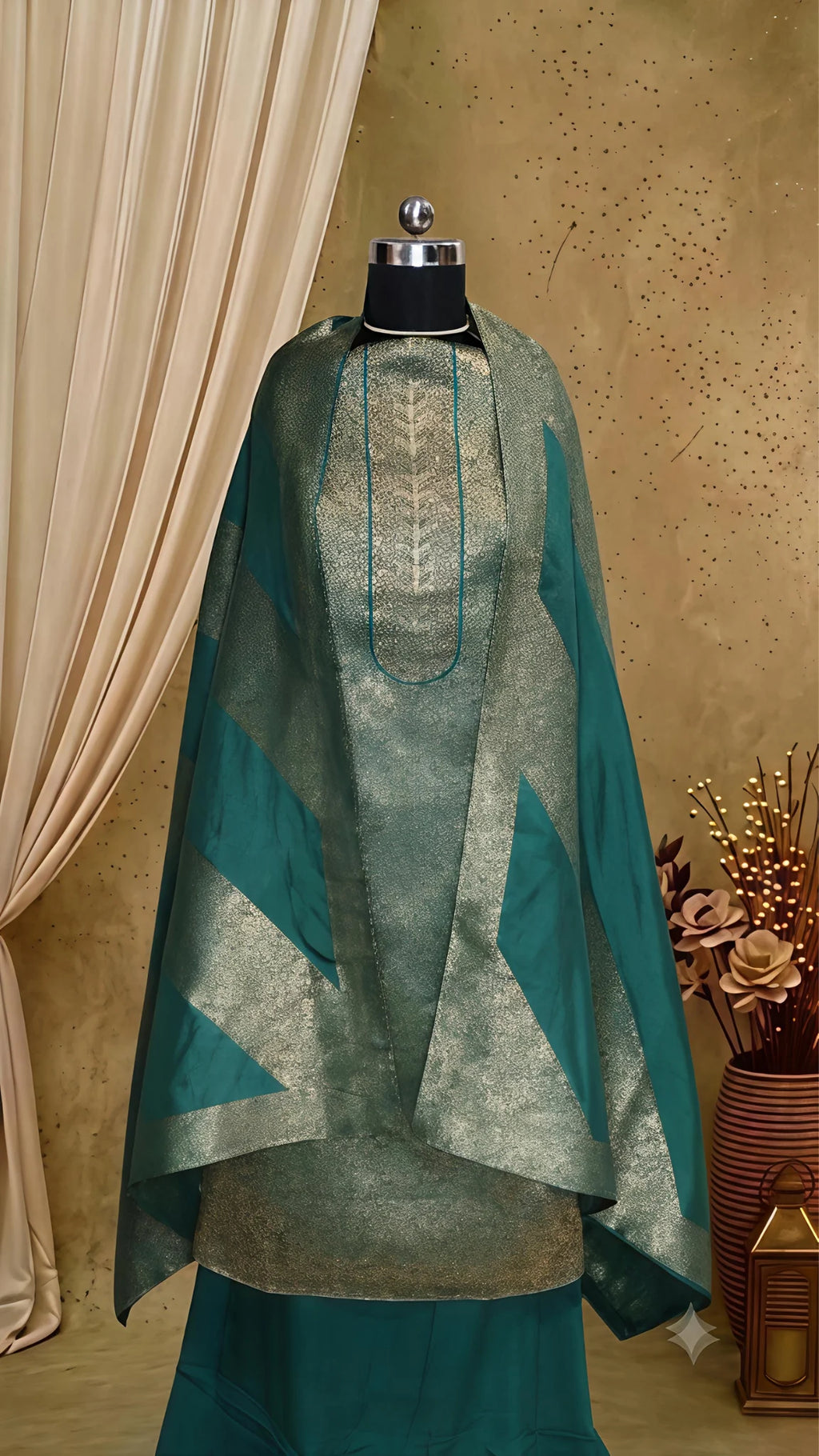 Woven Brocade Silk Unstitched Suit Set