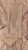 Vintage Olive Embroidered Unstitched Suit Set