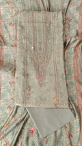 Dusty Sage Kashmiri Embroidered Unstitched Suit Set