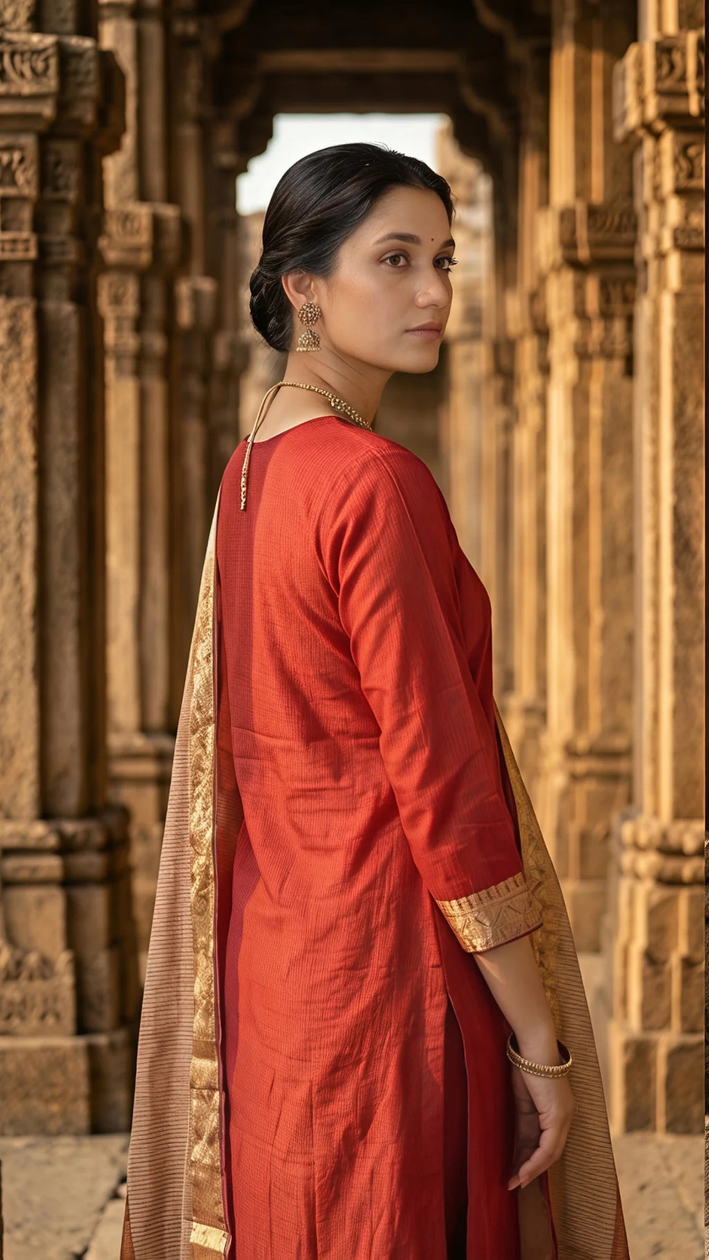 Crimson Kanchan Elegance Suit Set