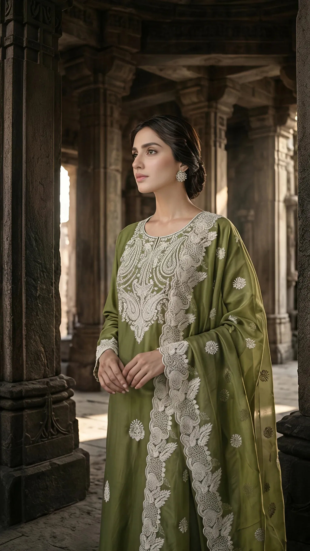 Olive Noor Lace Suit Set
