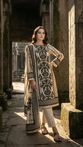 Ivory Noir Elegance Unstitched Suit Set