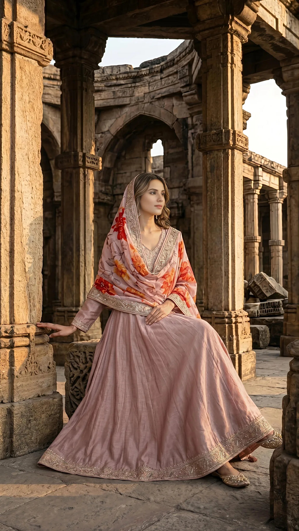 Blush Royale Anarkali Suit Set