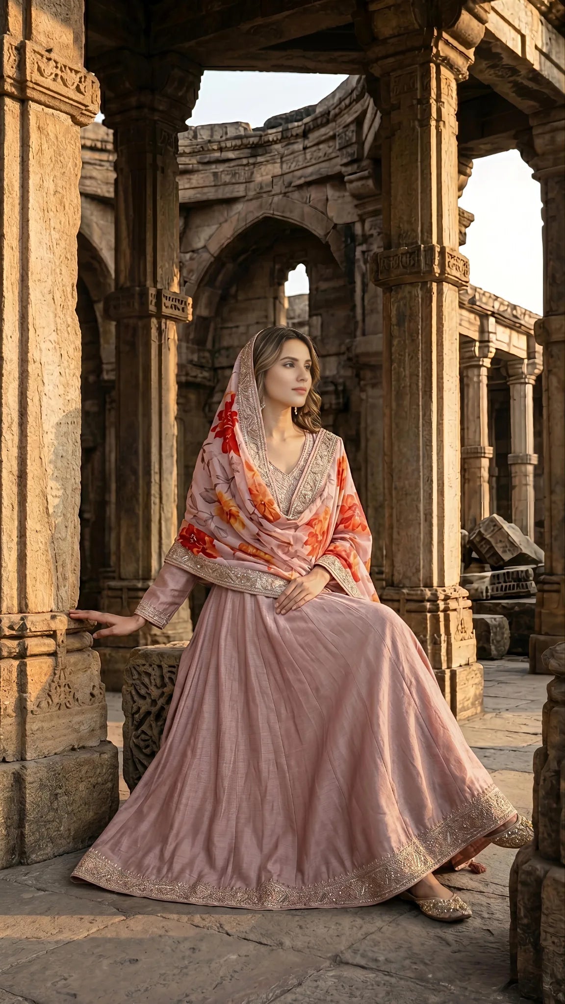 Blush Royale Anarkali Suit Set