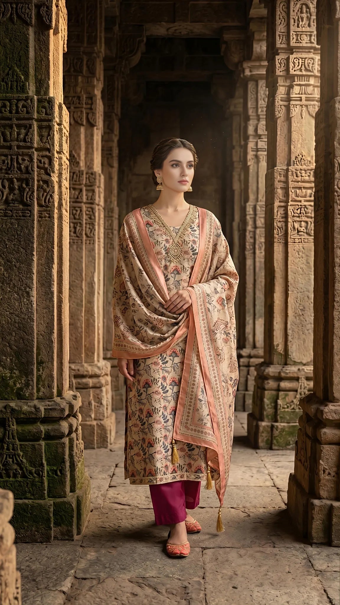 Ivory Bloom Printed Suit Set