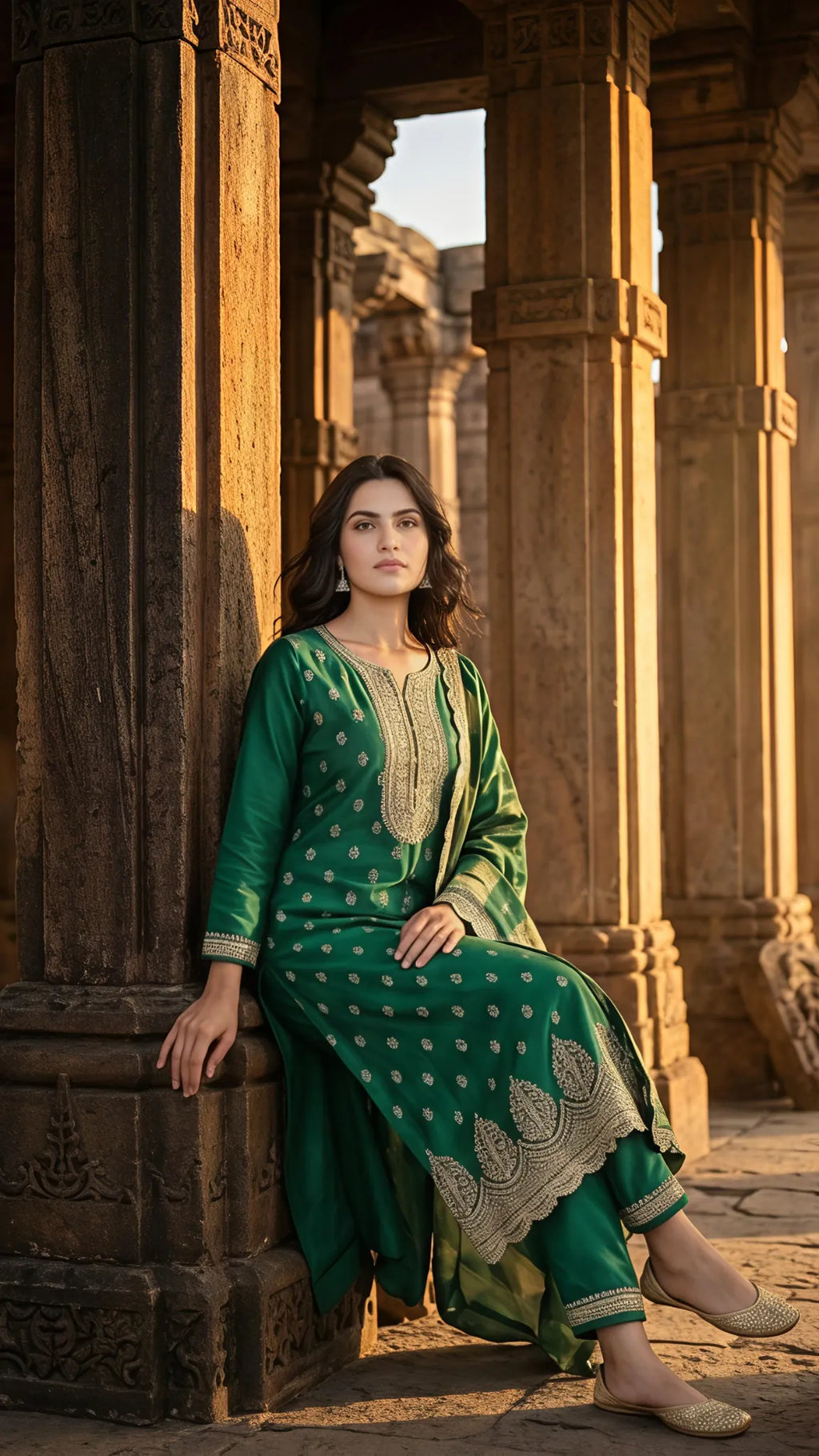 Emerald Noor Embroidered Suit Set