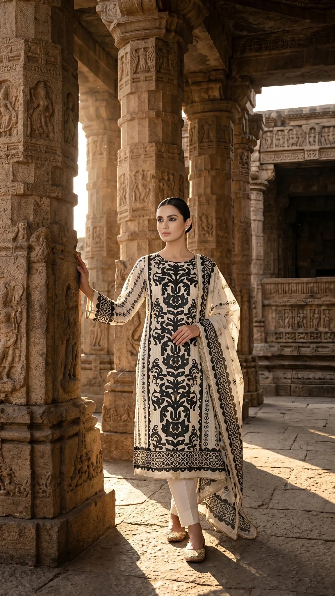 Ivory Noir Heritage Suit Set
