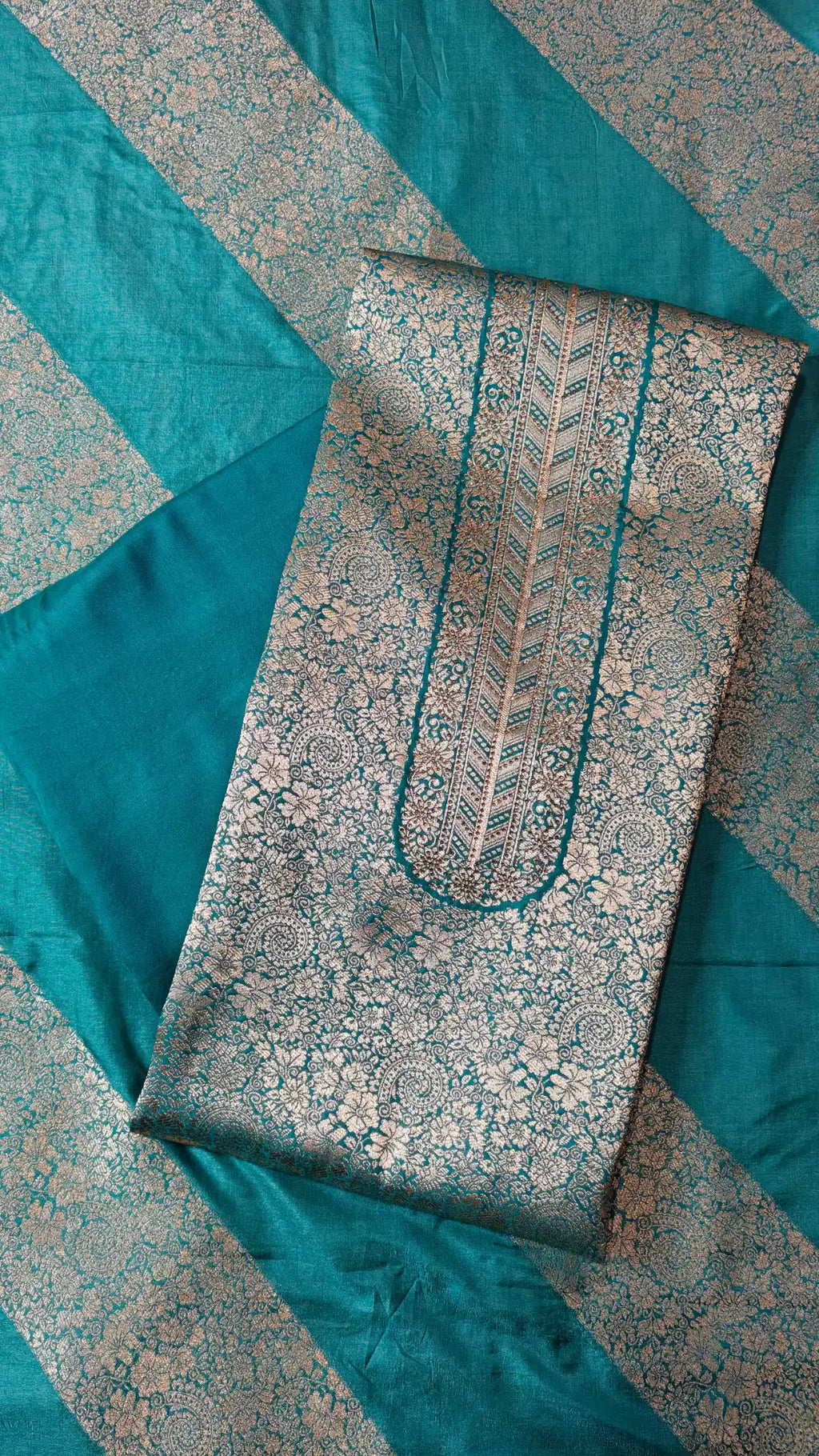 Woven Brocade Silk Unstitched Suit Set