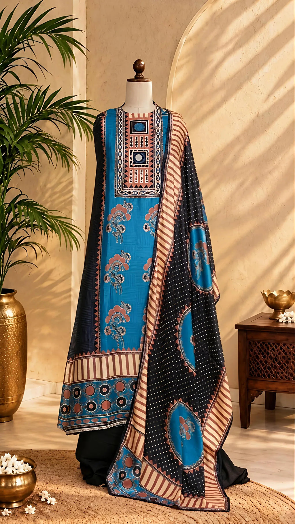 Vastra Sutra Gajji Silk Unstitched Suit Set