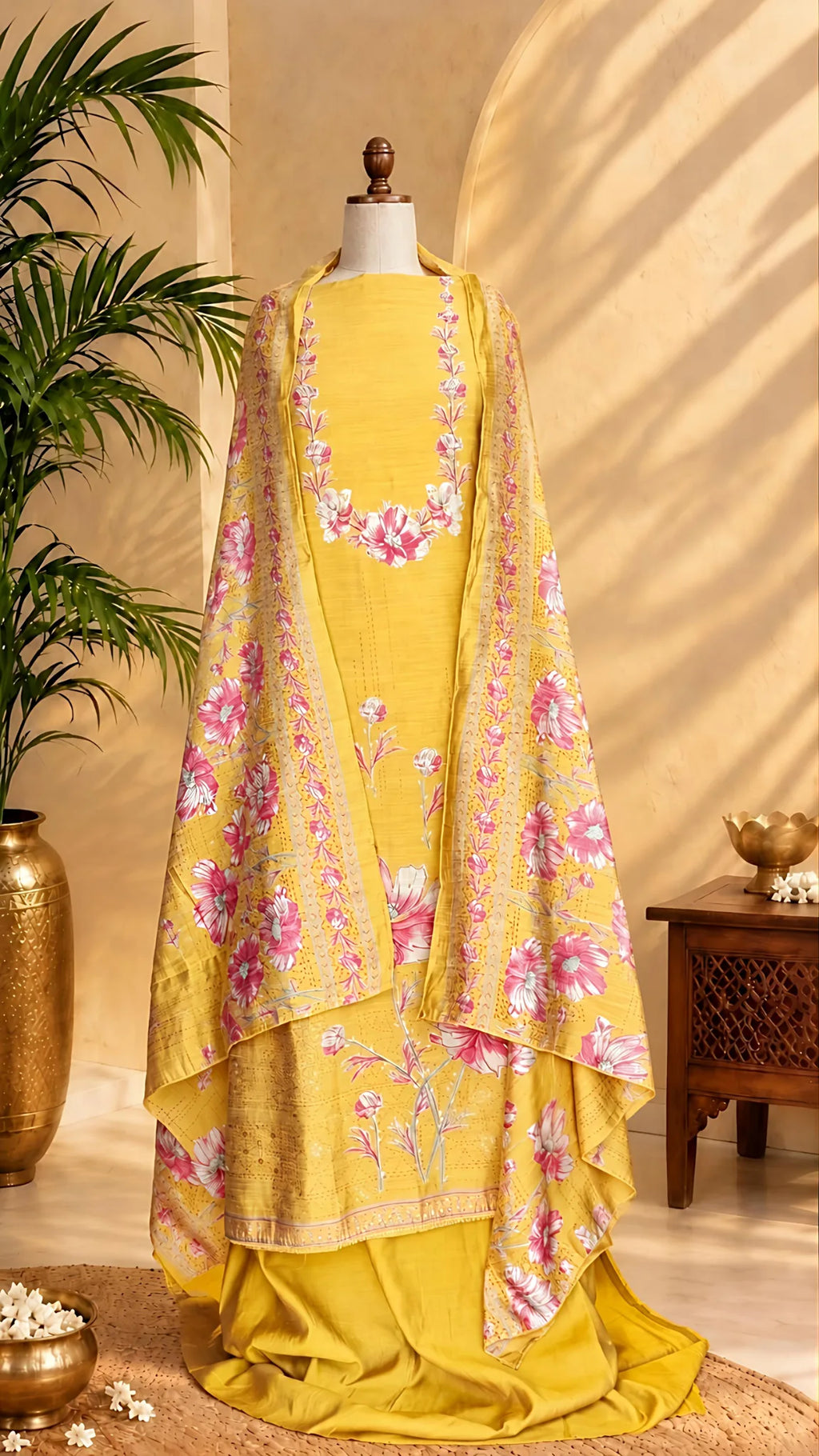 Sunshine Yellow Unstitched Suit Set