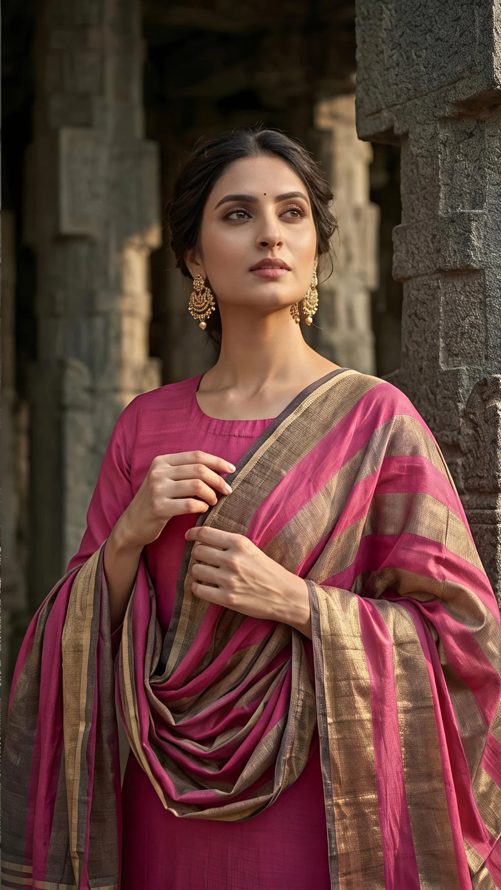 Gulabi Rajwada Silk Suit Set