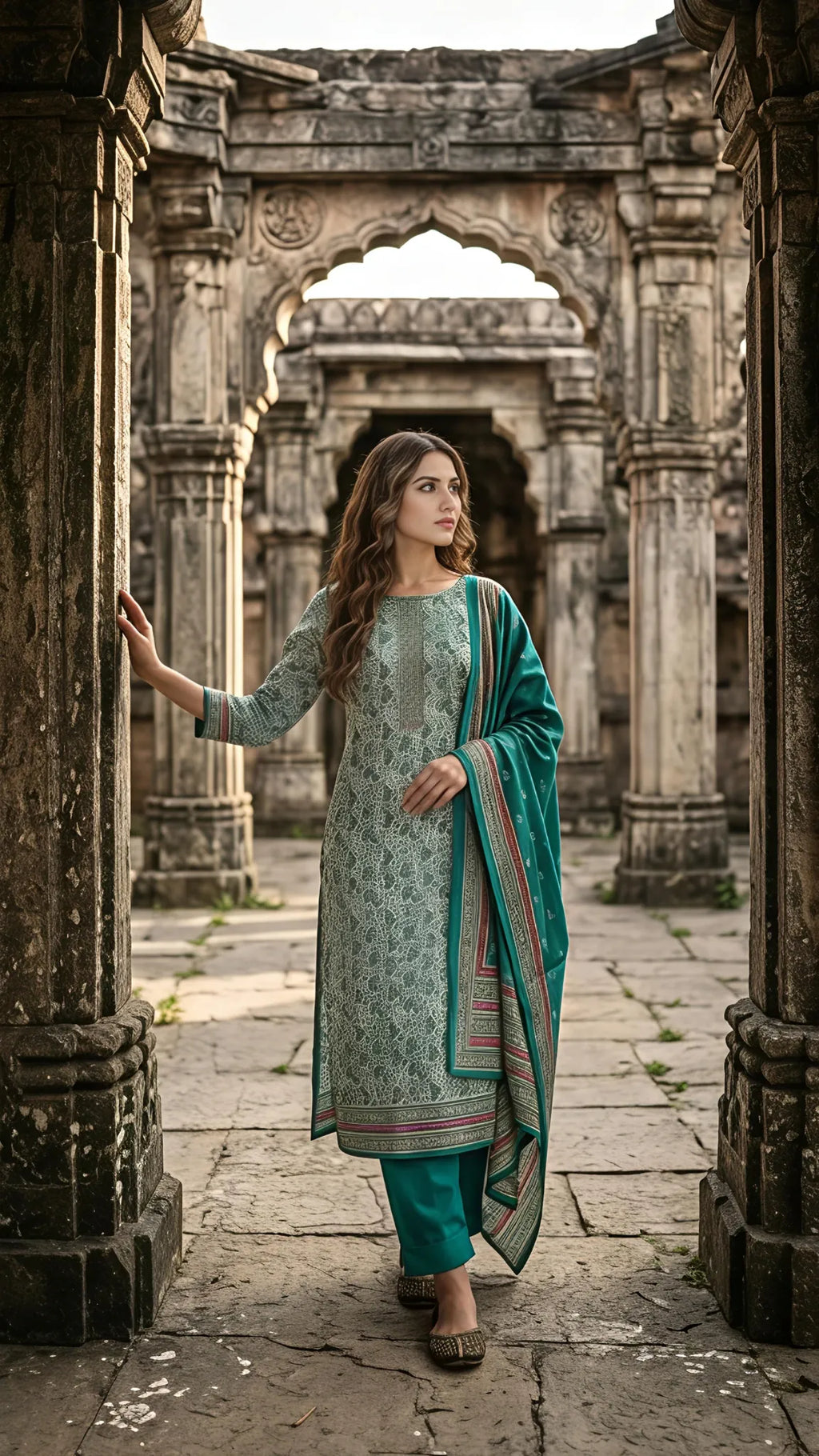 Firoza Aabroo Printed Suit Set