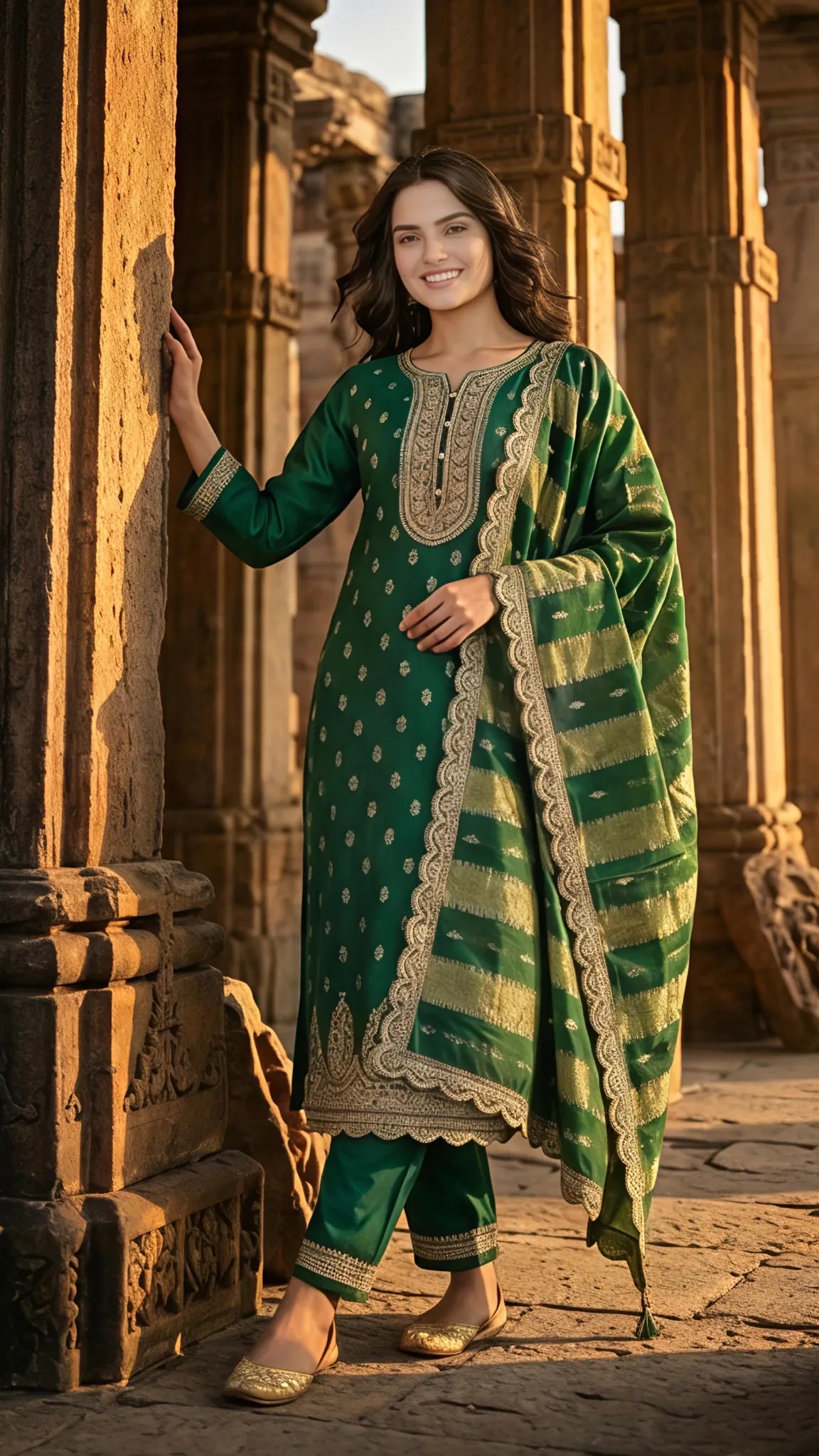 Emerald Noor Embroidered Suit Set