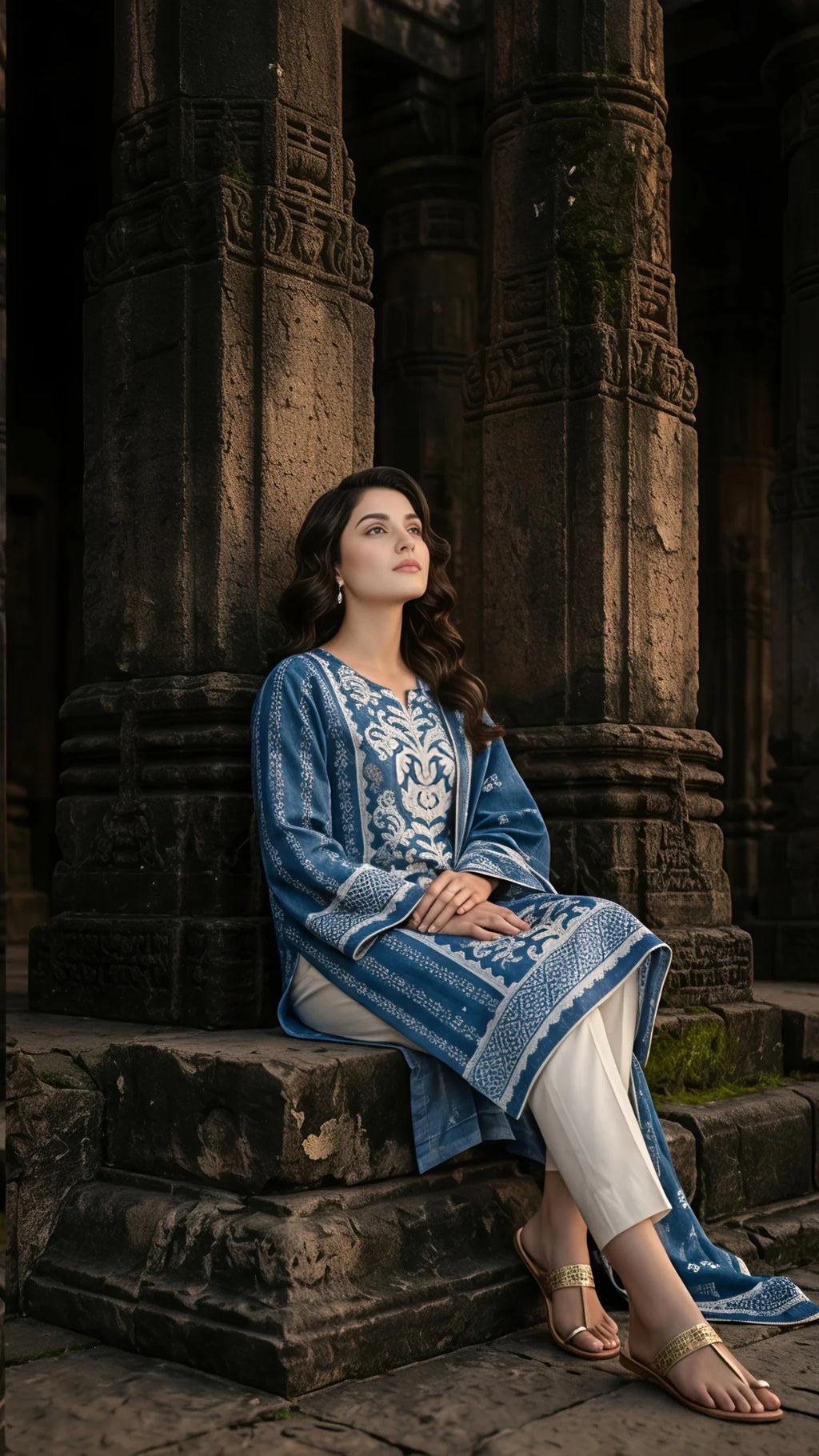 Neelika Ivory Print Suit Set