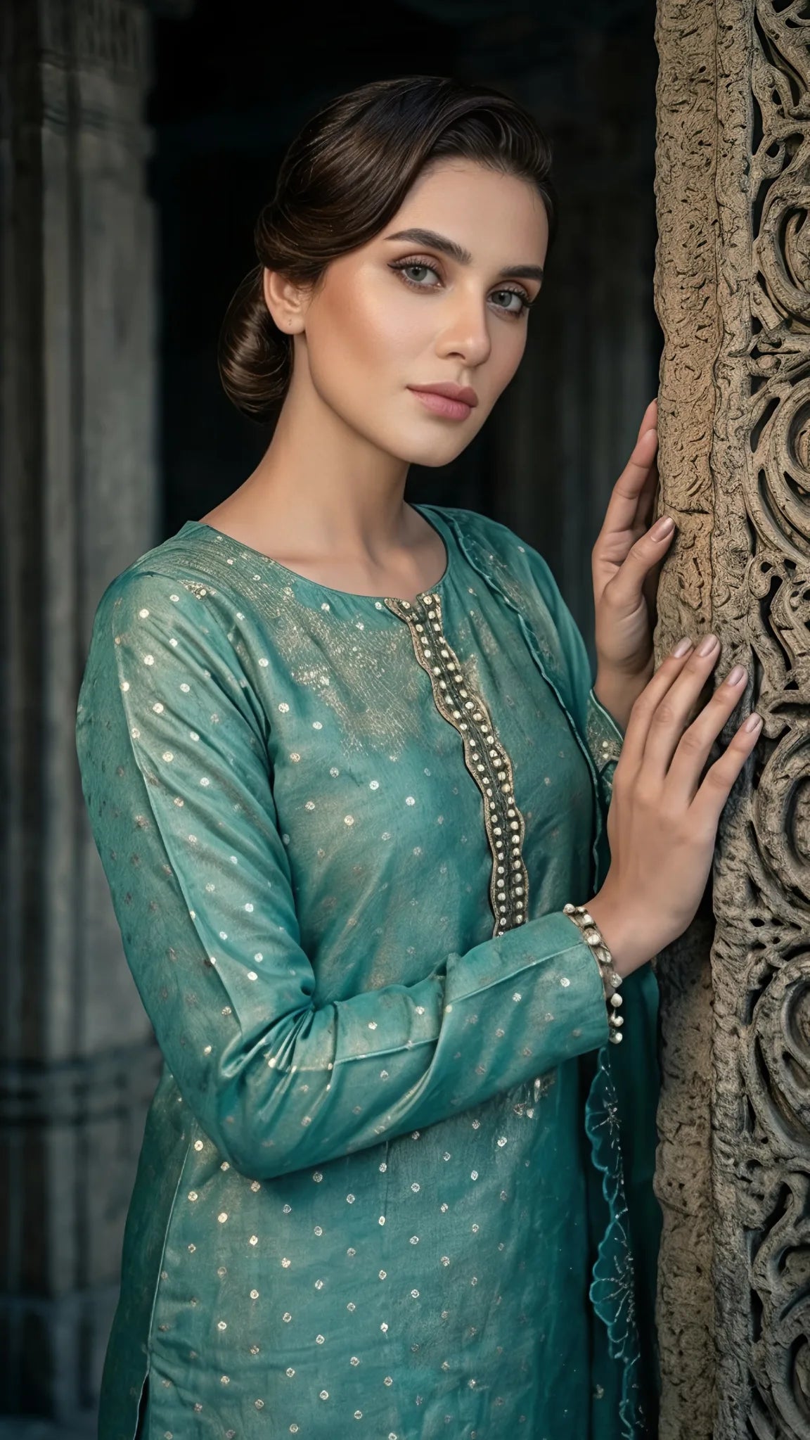Aqua Meher Floral Grace Suit Set