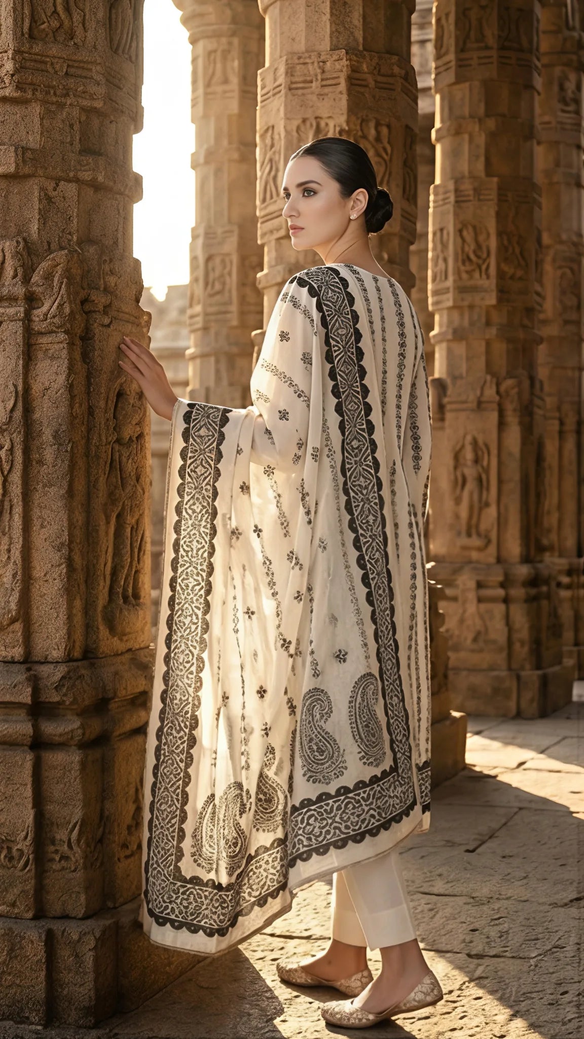 Ivory Noir Heritage Suit Set