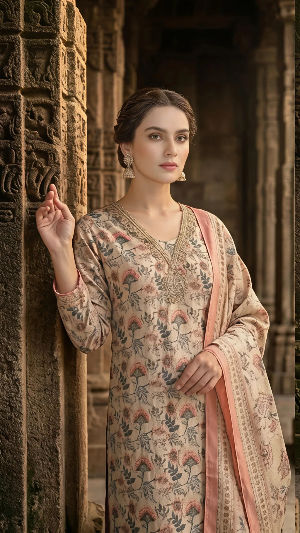 Ivory Bloom Printed Suit Set