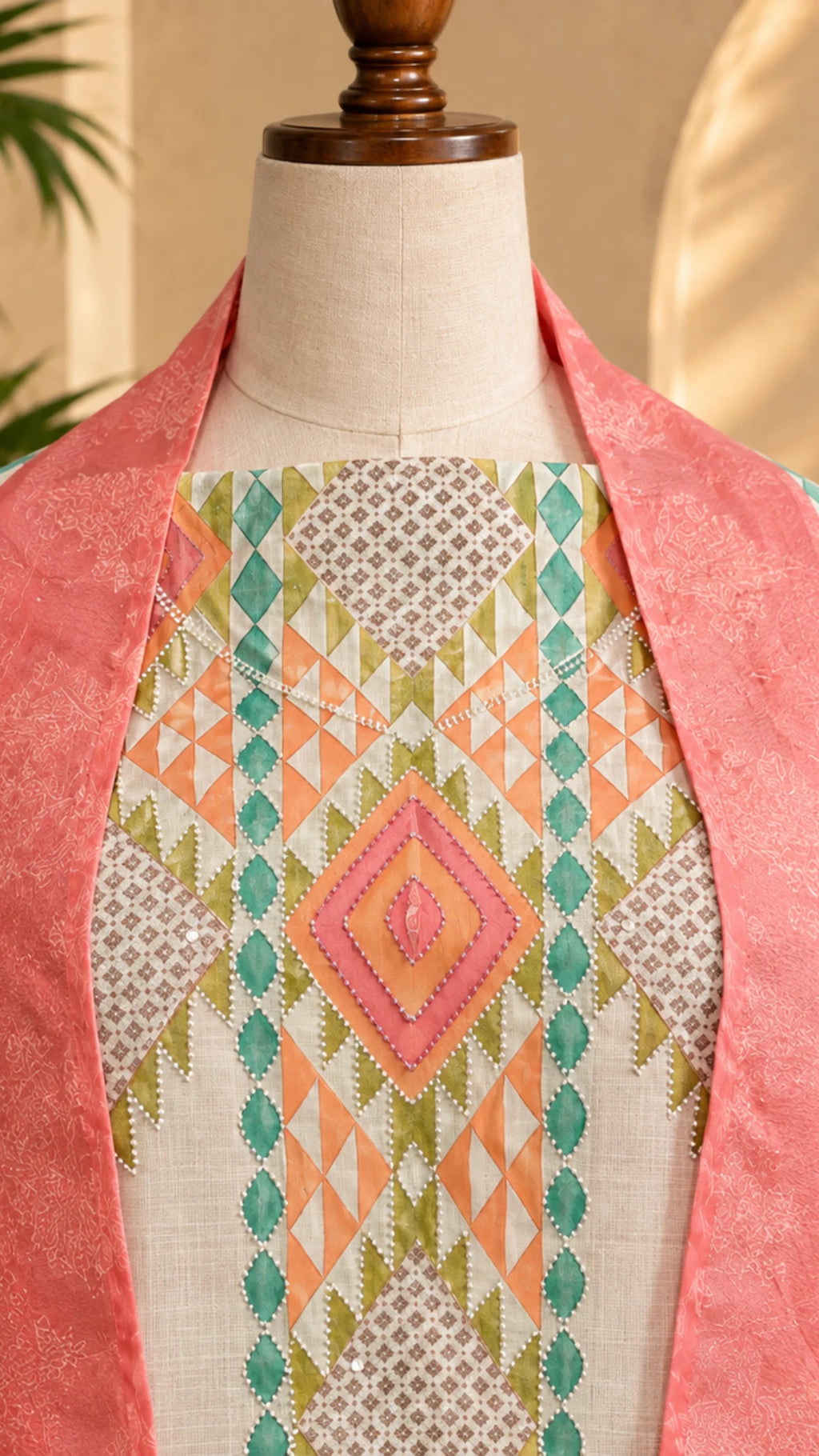 Graceful Pattern Unstitched Suit Set