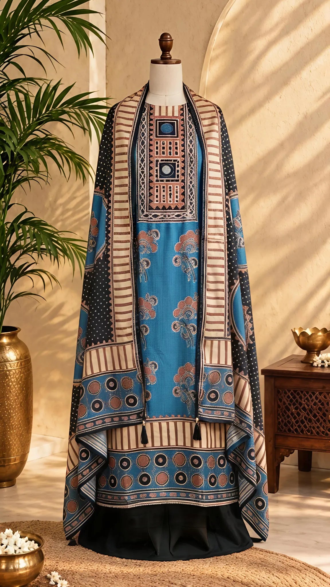 Vastra Sutra Gajji Silk Unstitched Suit Set