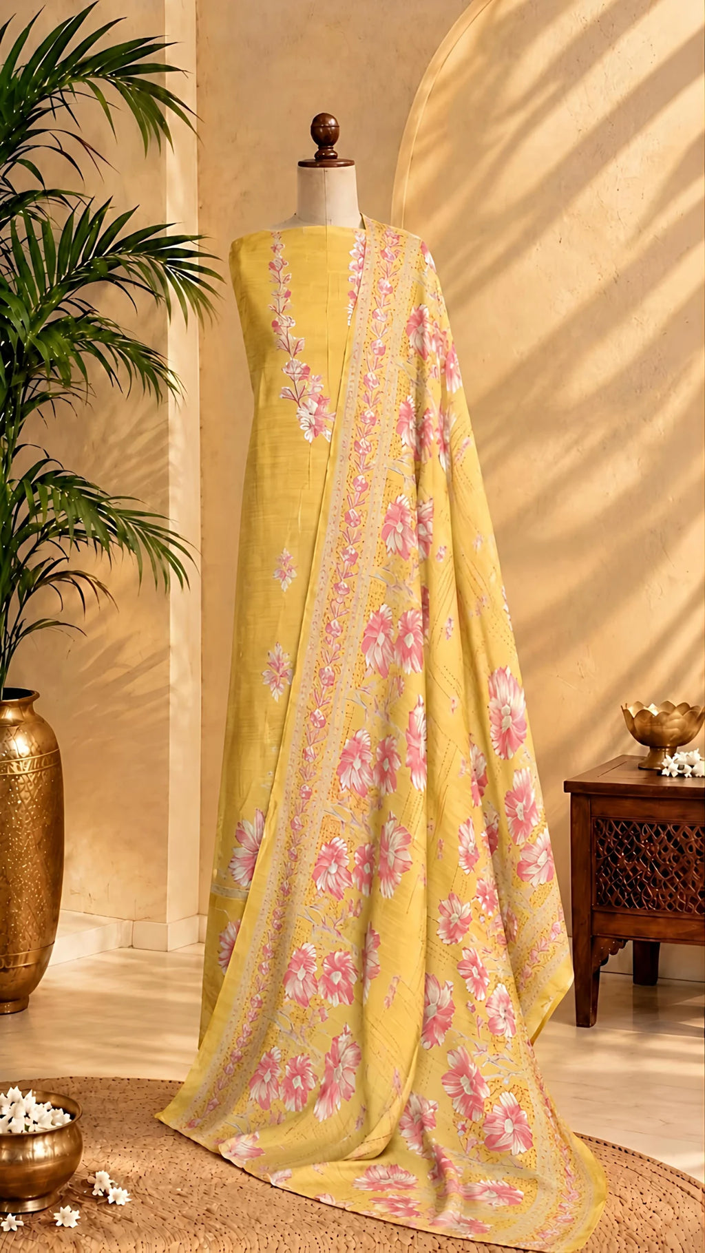 Sunshine Yellow Unstitched Suit Set