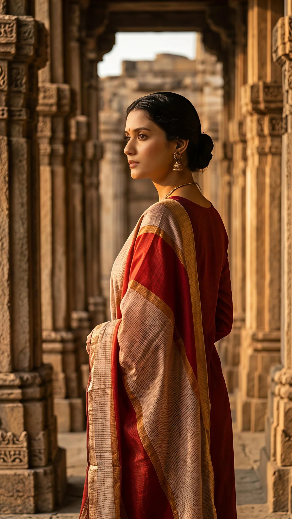 Crimson Kanchan Elegance Suit Set