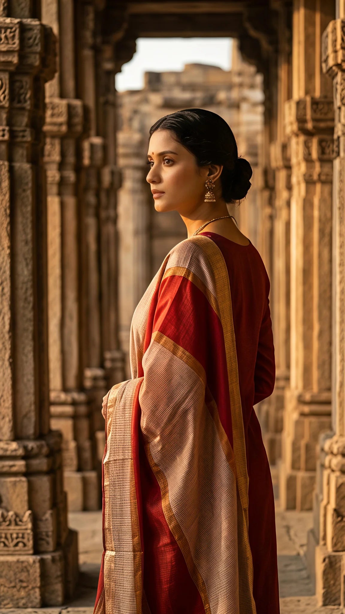 Crimson Kanchan Elegance Suit Set