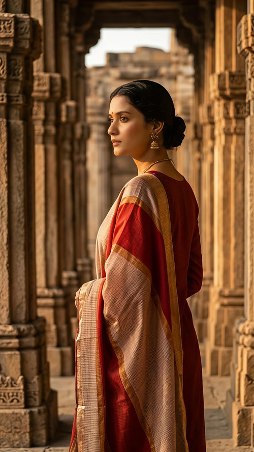 Crimson Kanchan Elegance Suit Set