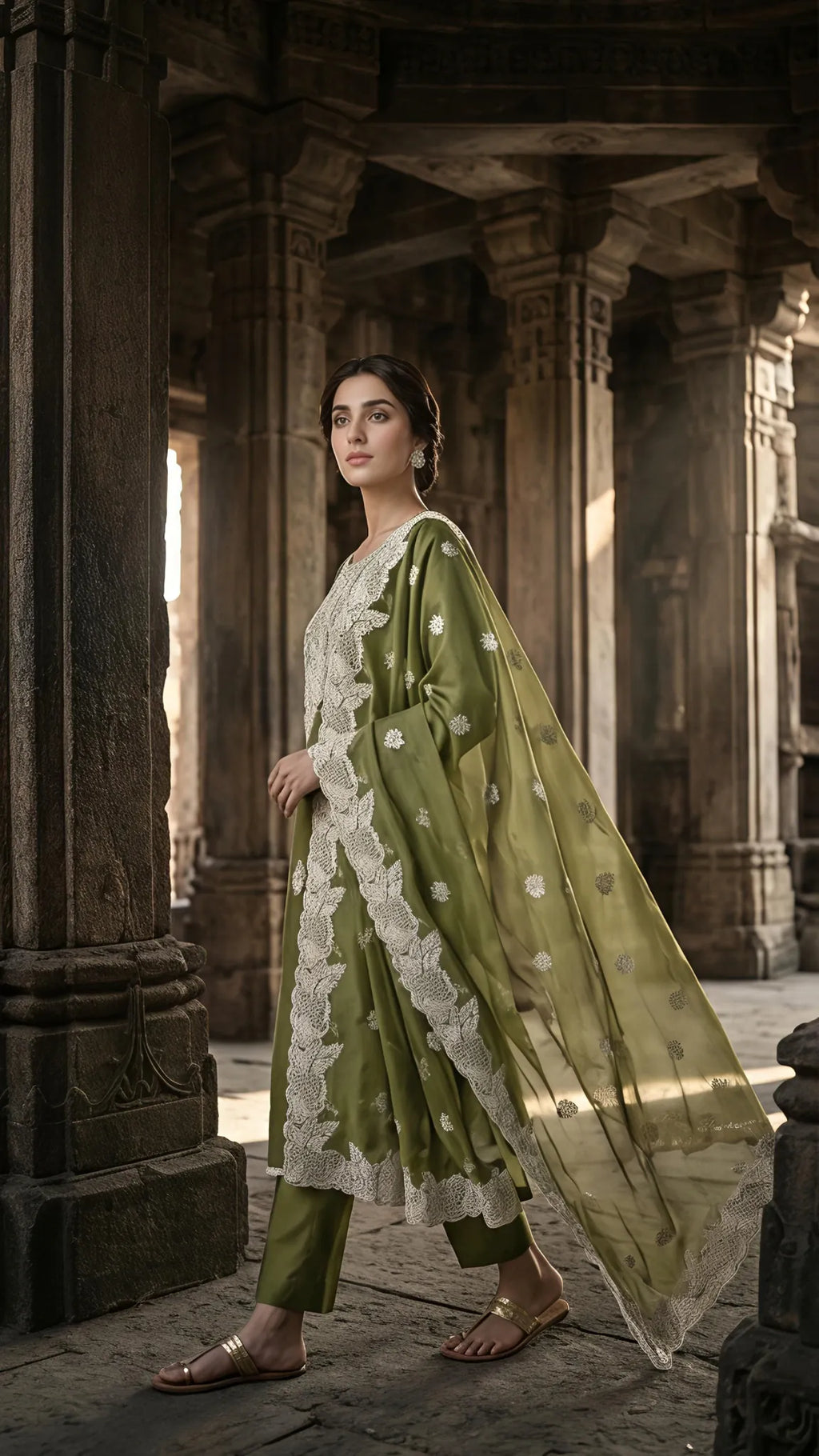 Olive Noor Lace Suit Set