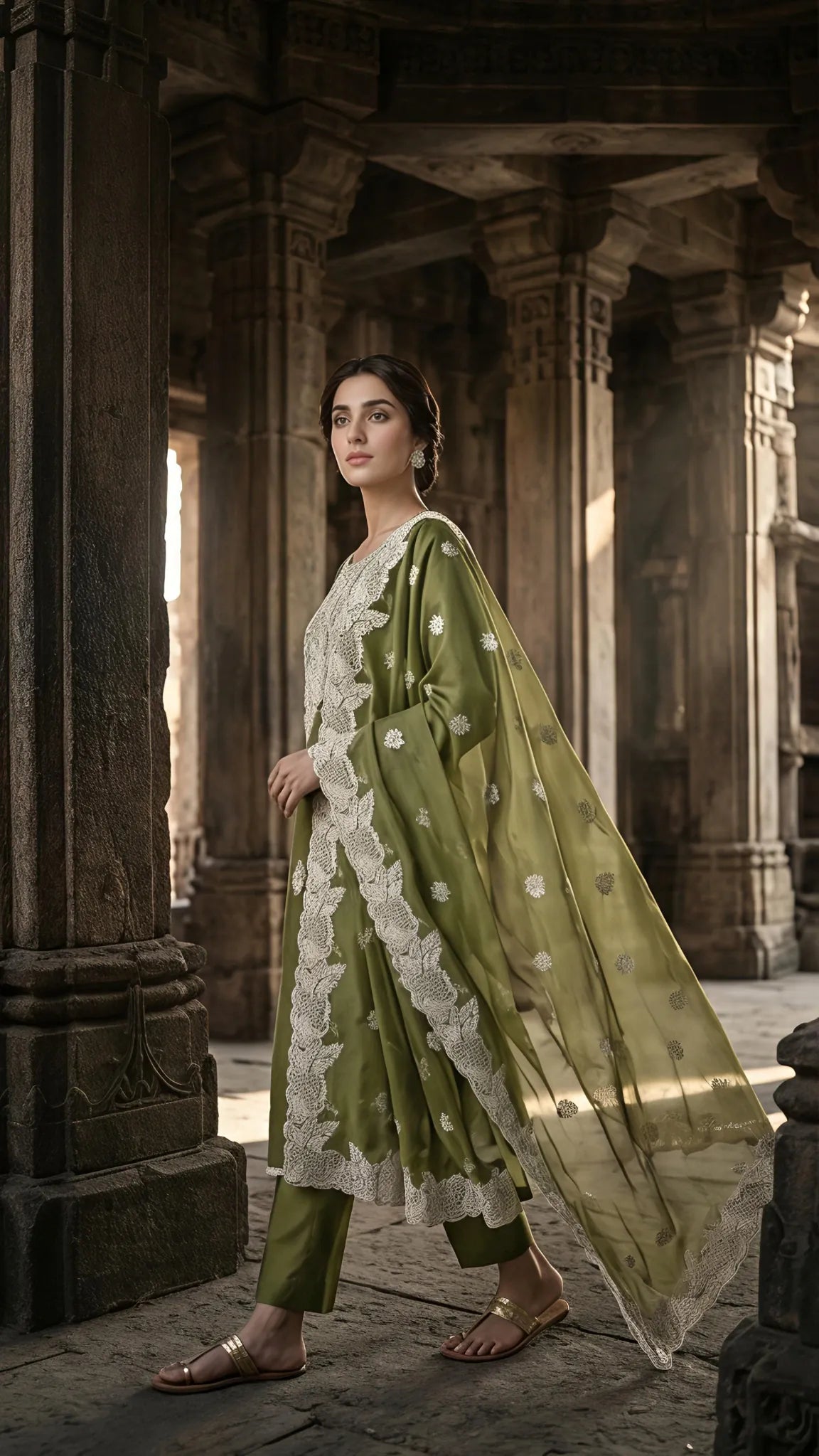 Olive Noor Lace Suit Set