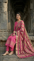 Gulabi Rajwada Silk Suit Set