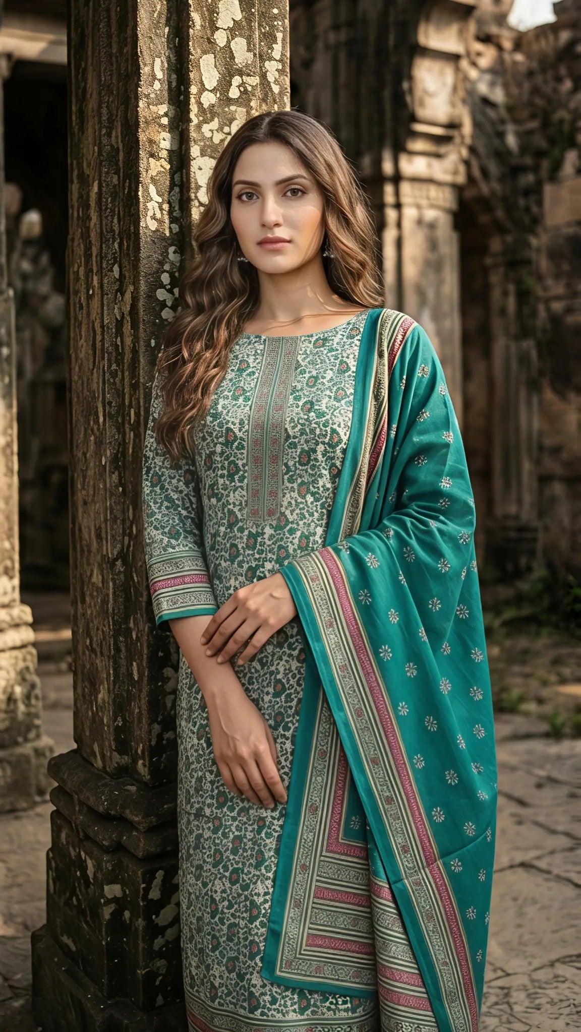 Firoza Aabroo Printed Suit Set
