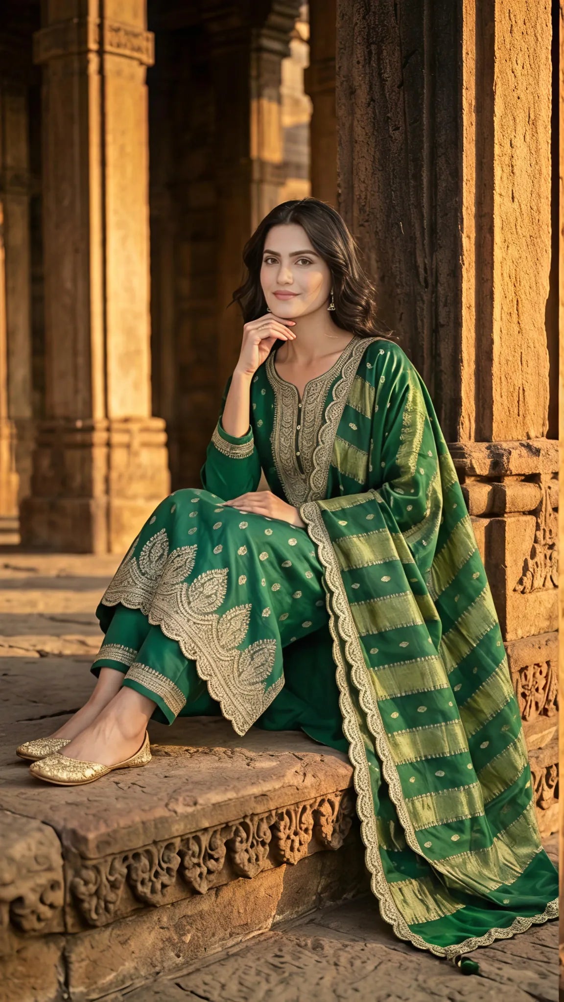 Emerald Noor Embroidered Suit Set