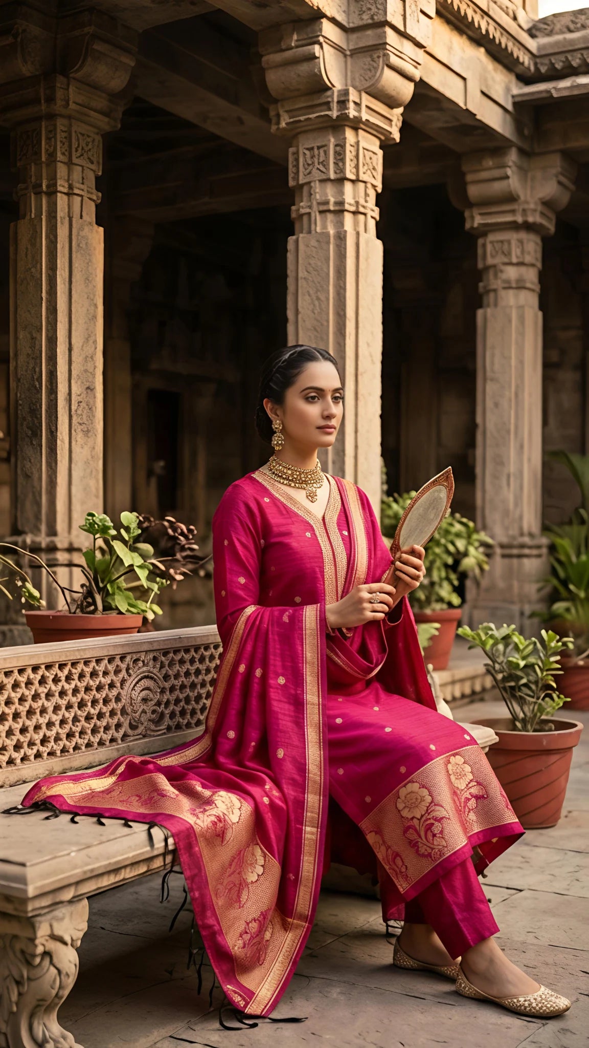 Rani Pink Regal Silk Suit Set