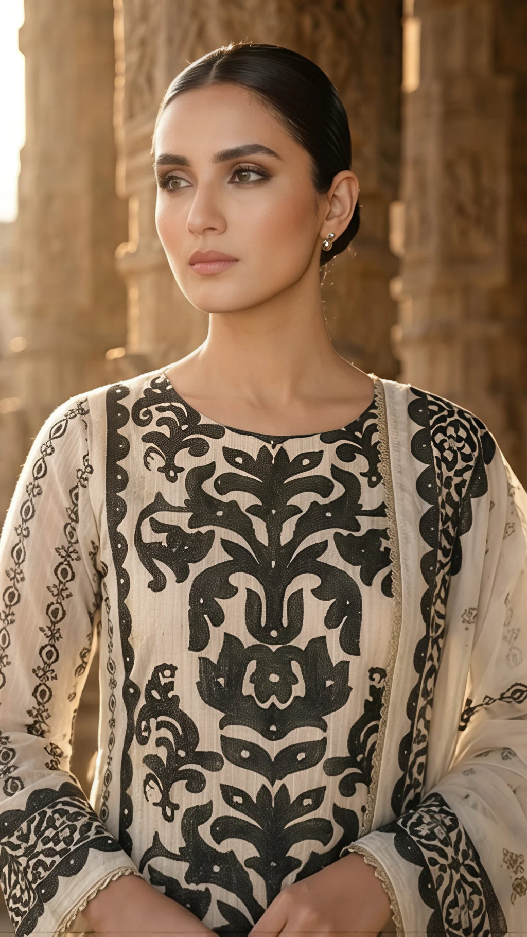Ivory Noir Heritage Suit Set