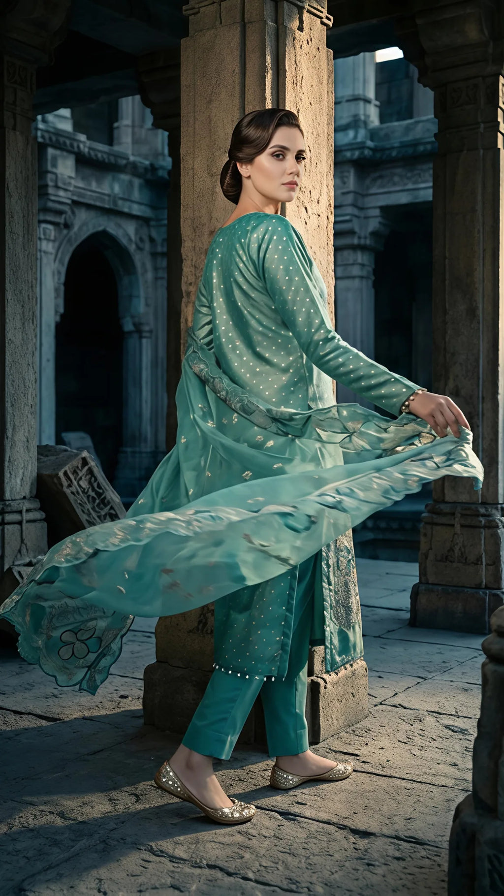 Aqua Meher Floral Grace Suit Set