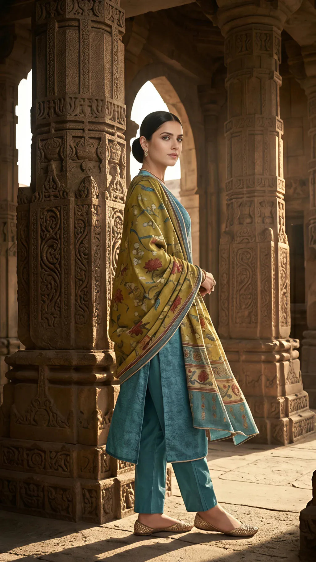 Teal Blossom Heritage Suit Set