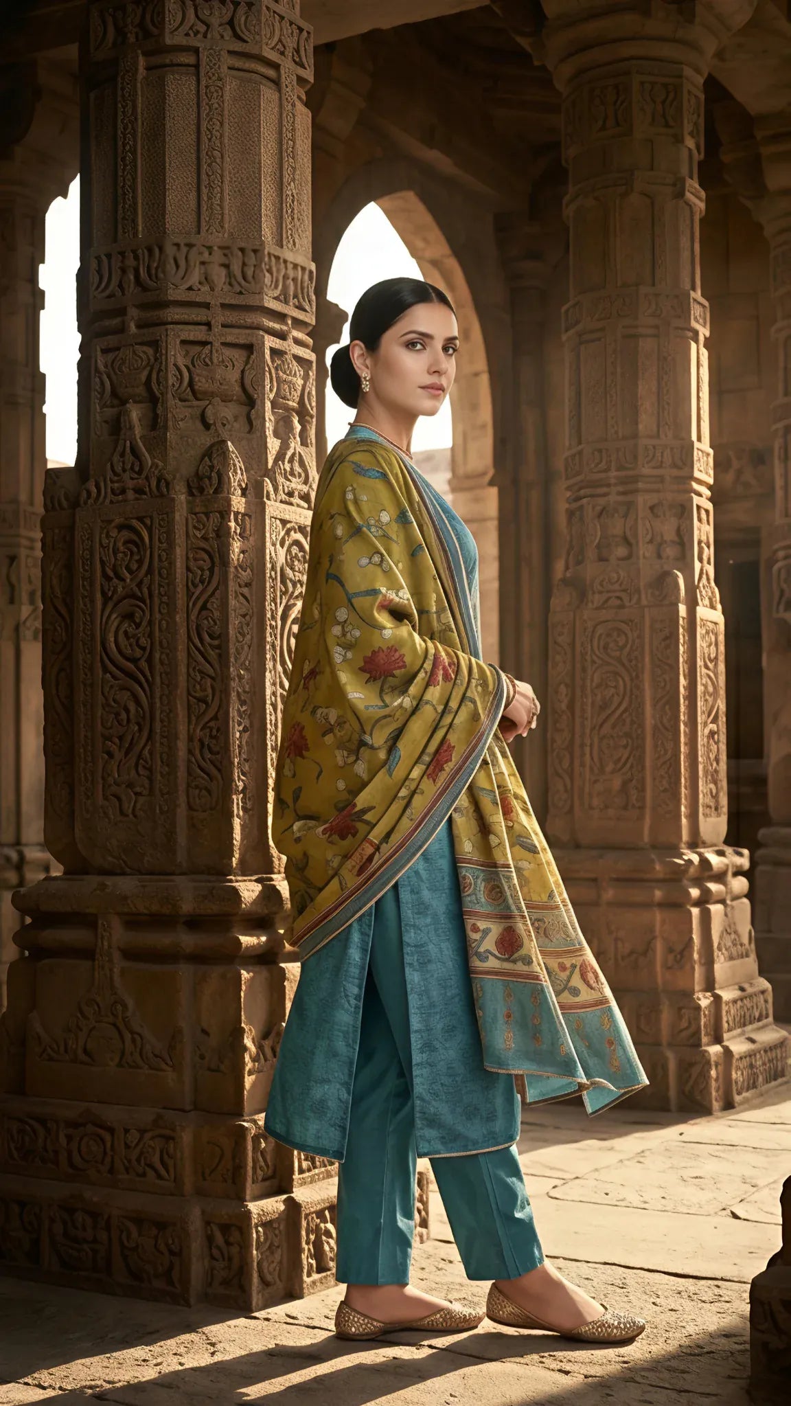Teal Blossom Heritage Suit Set