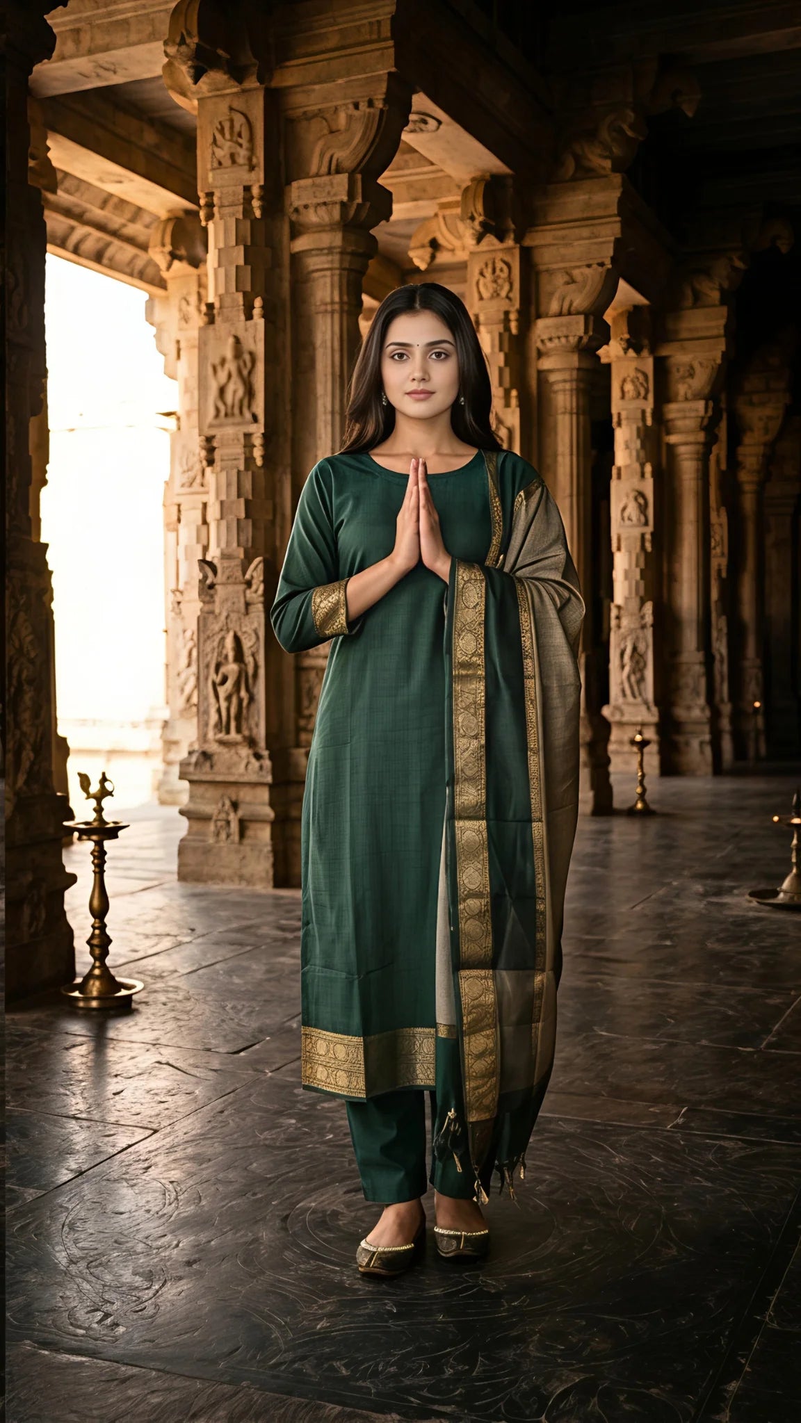 Emerald Rajsi Silk Suit Set