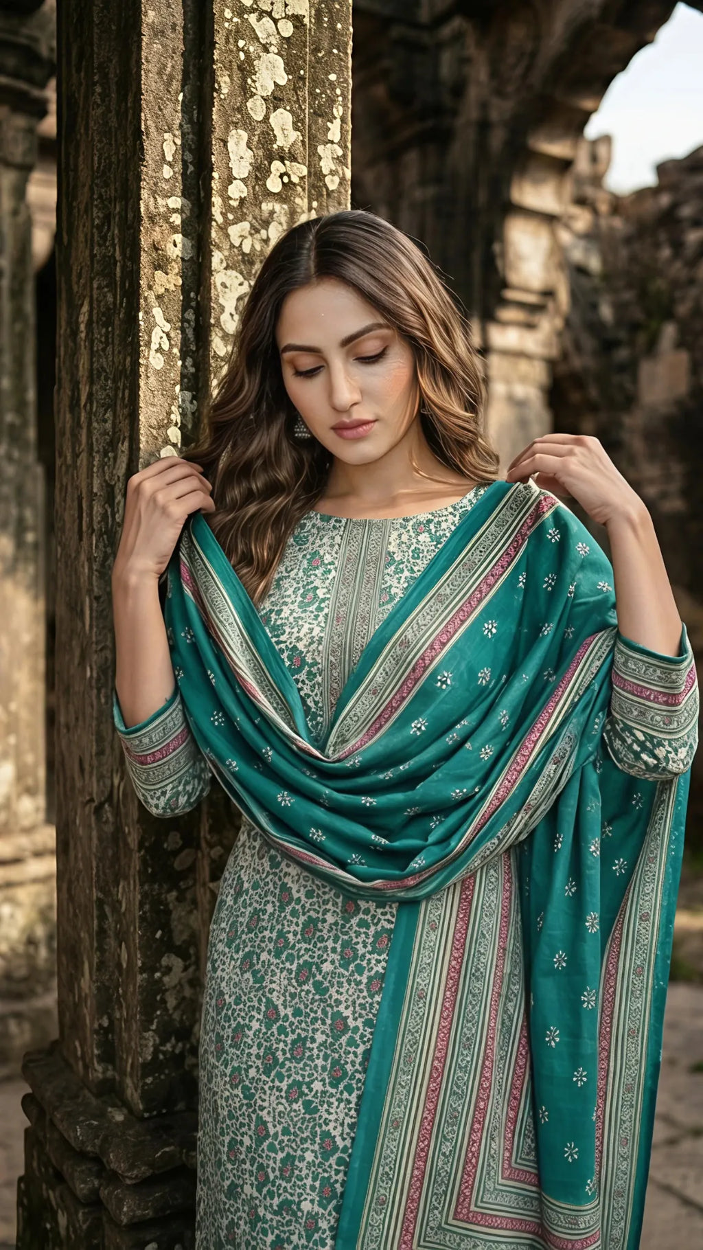 Firoza Aabroo Printed Suit Set