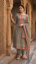 Olive Grey Heritage Printed Suit Set