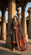 Midnight Noir Printed Elegance Suit Set