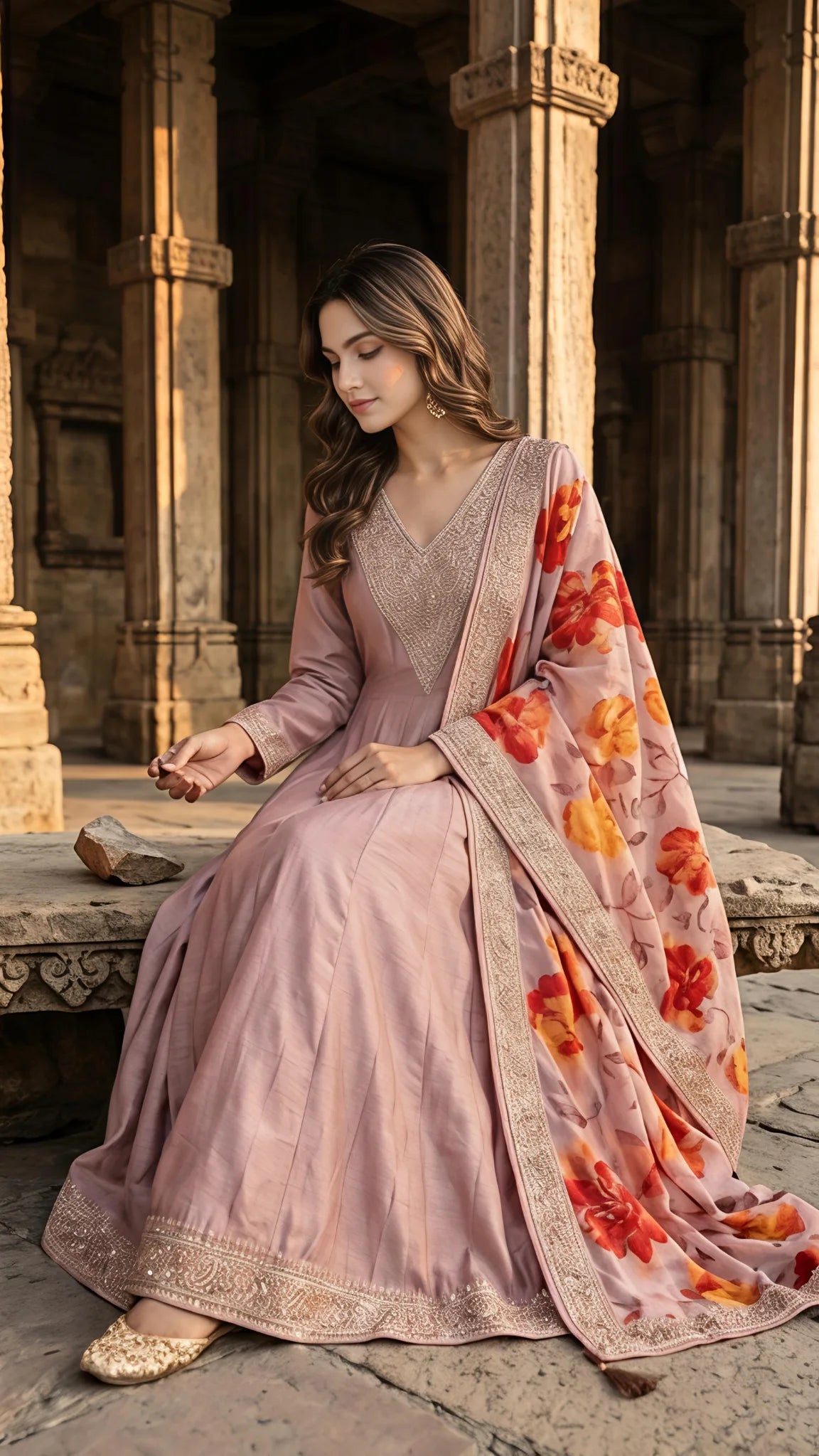 Blush Royale Anarkali Suit Set