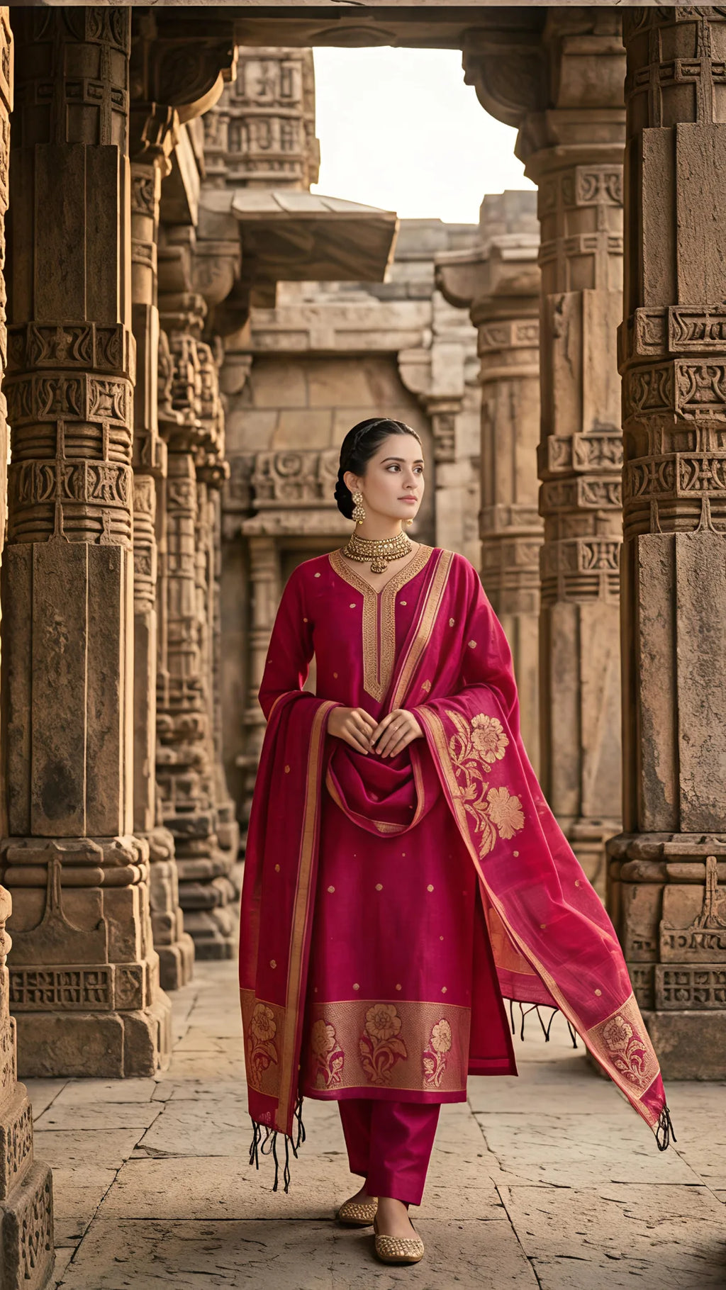 Rani Pink Regal Silk Suit Set