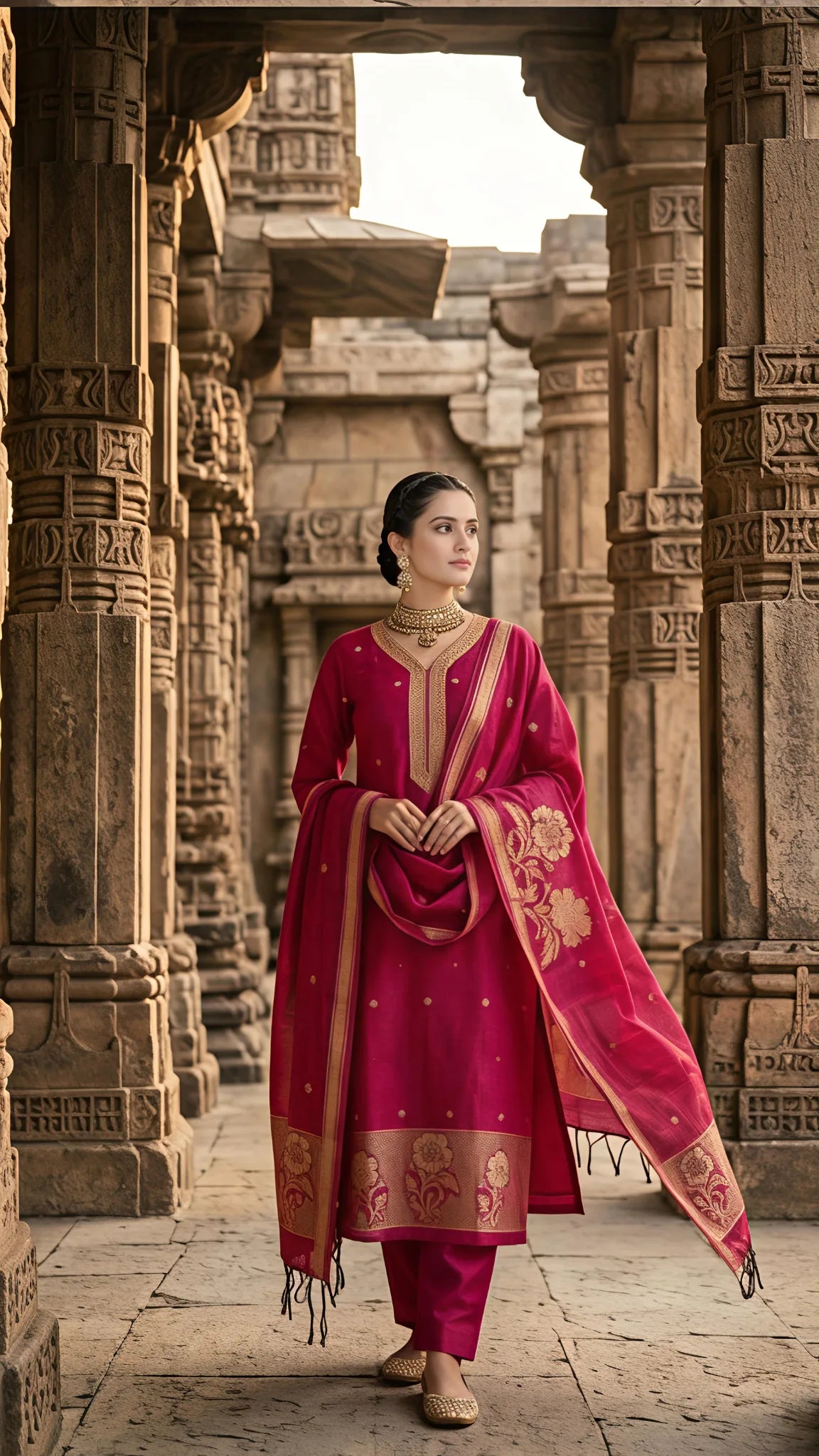 Rani Pink Regal Silk Suit Set