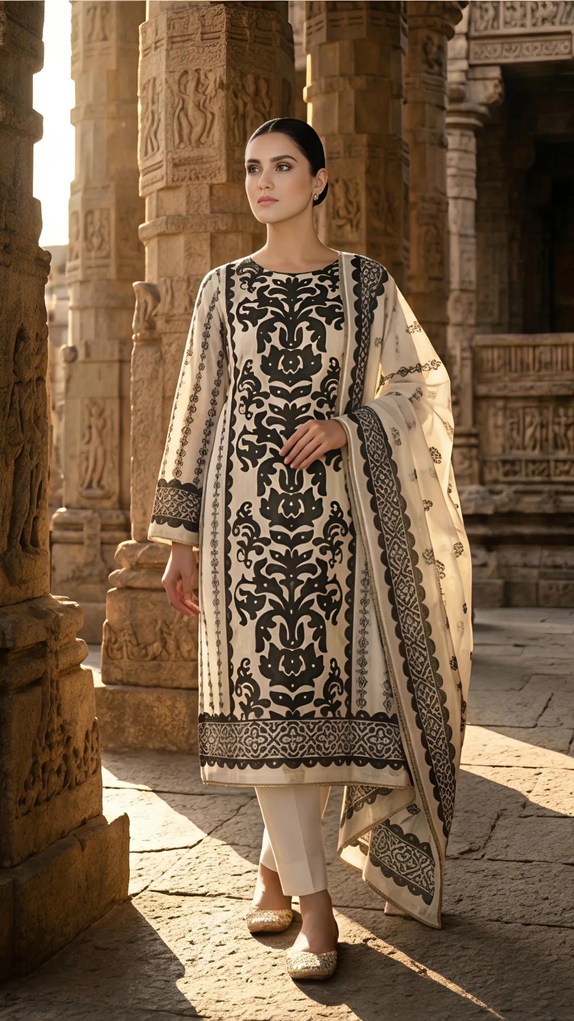 Ivory Noir Heritage Suit Set