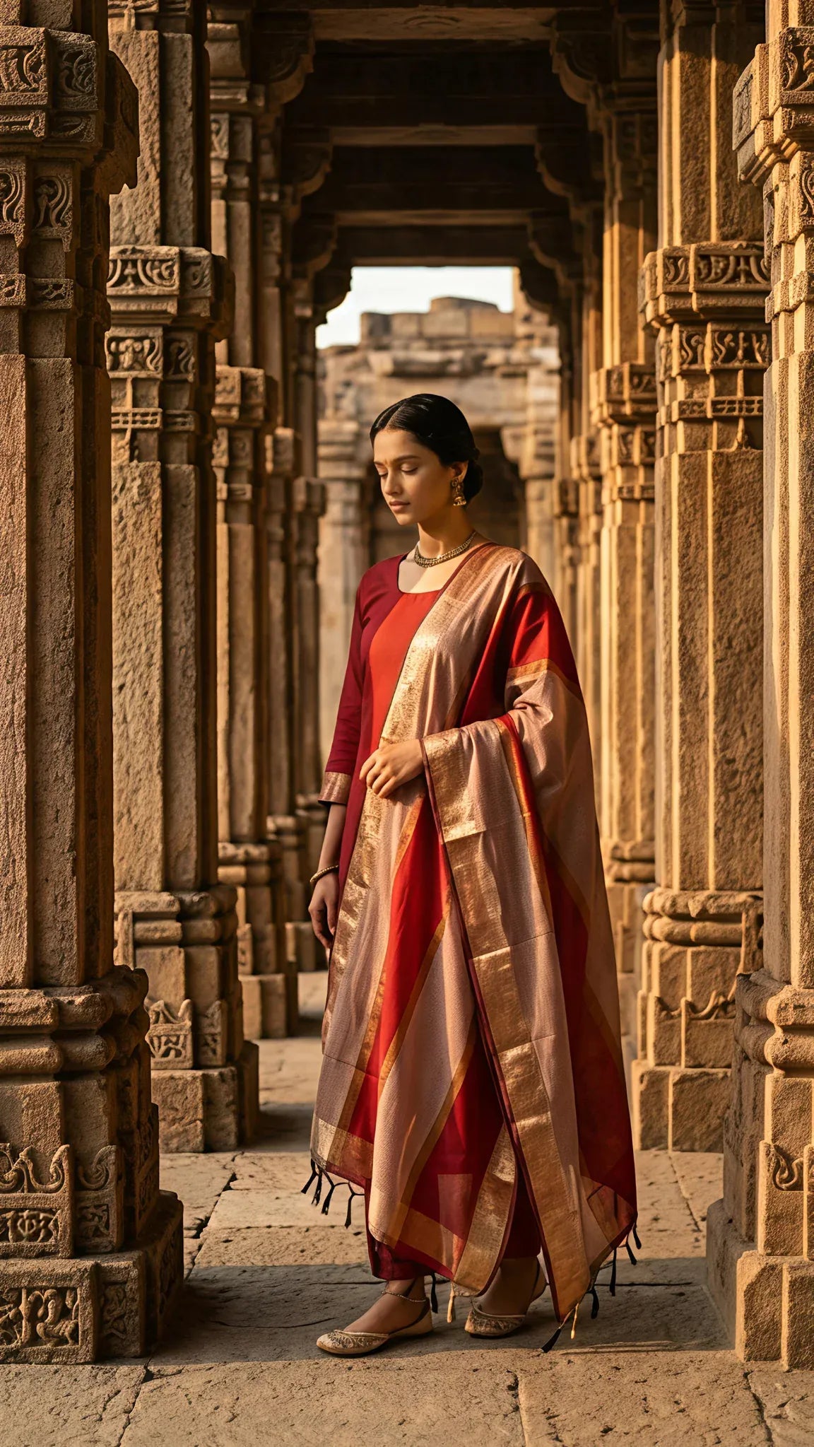 Crimson Kanchan Elegance Suit Set