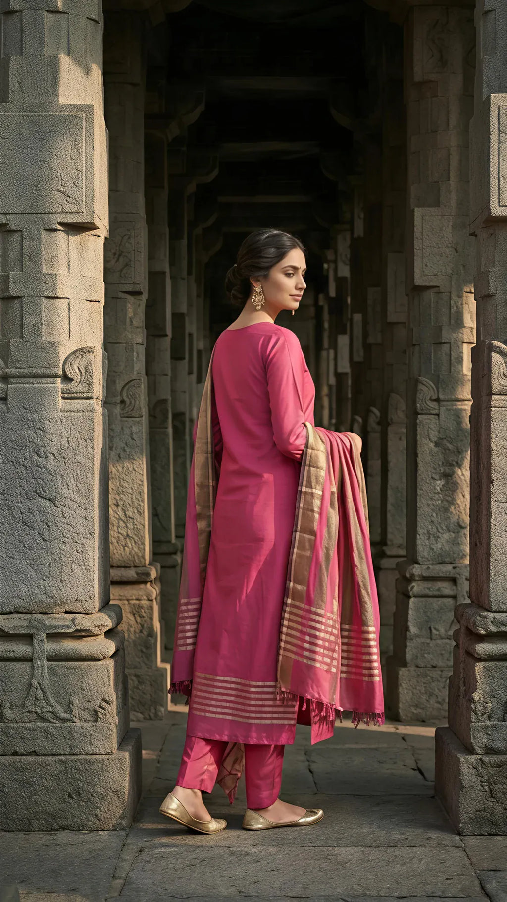 Gulabi Rajwada Silk Suit Set