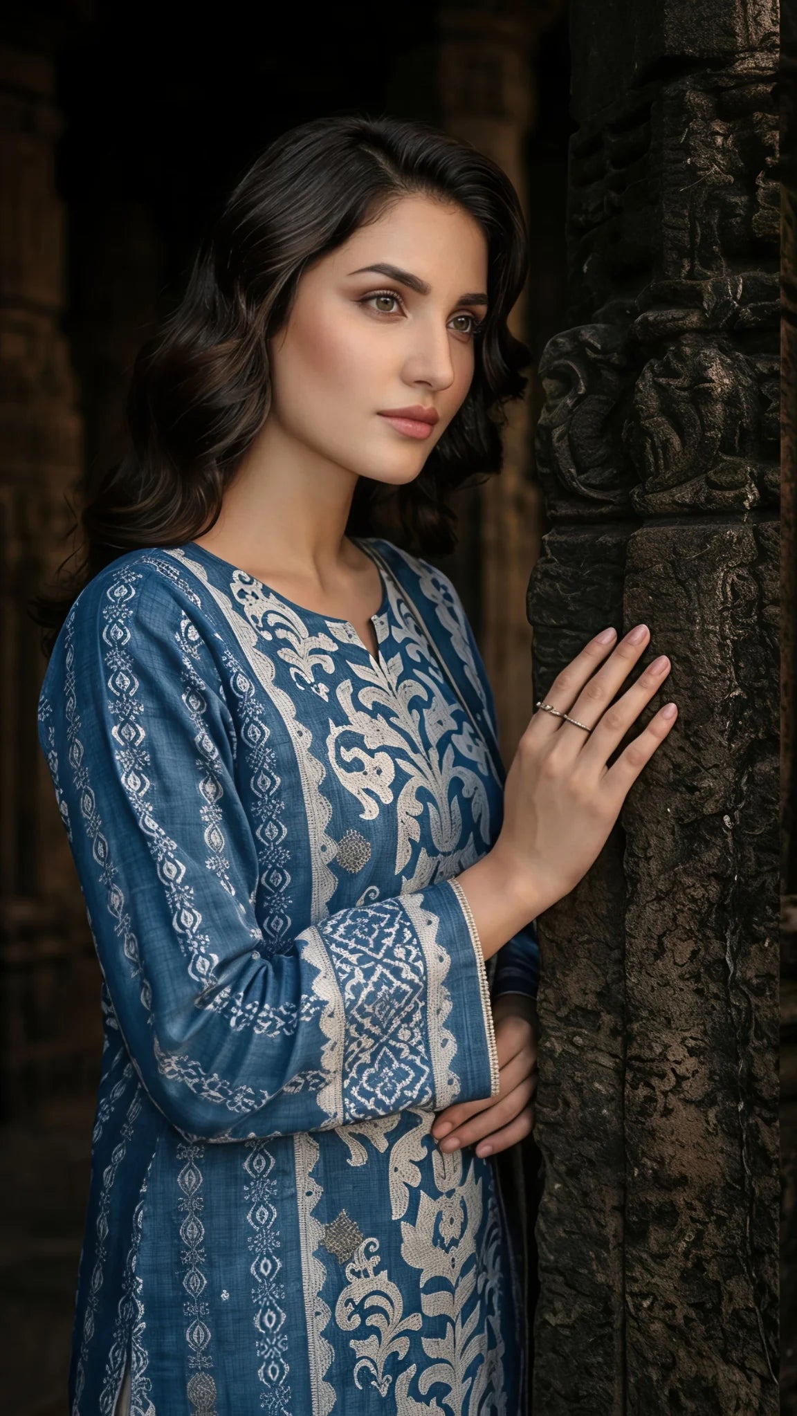 Neelika Ivory Print Suit Set