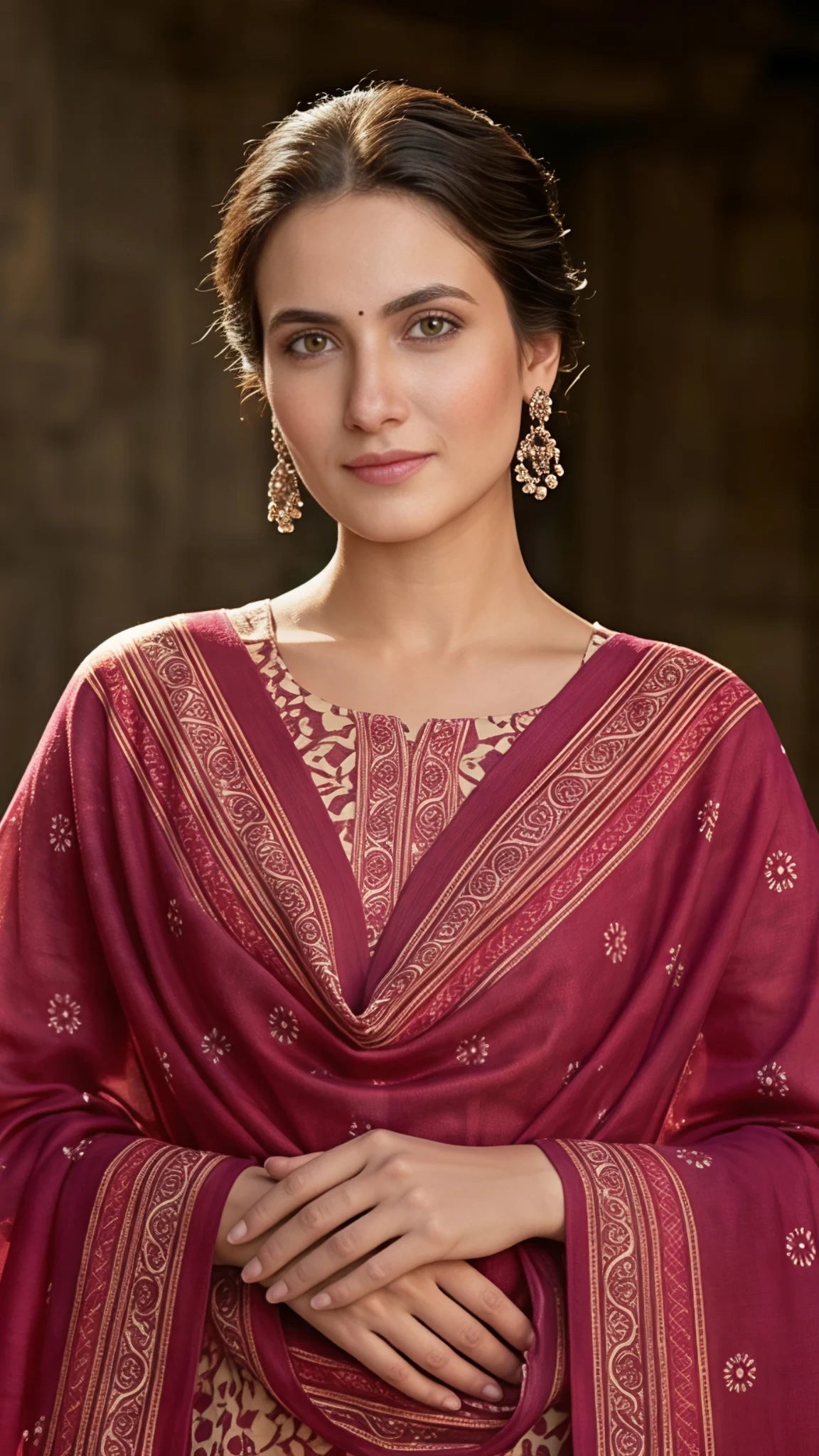 Royal Magenta Heritage Unstitched Suit Set