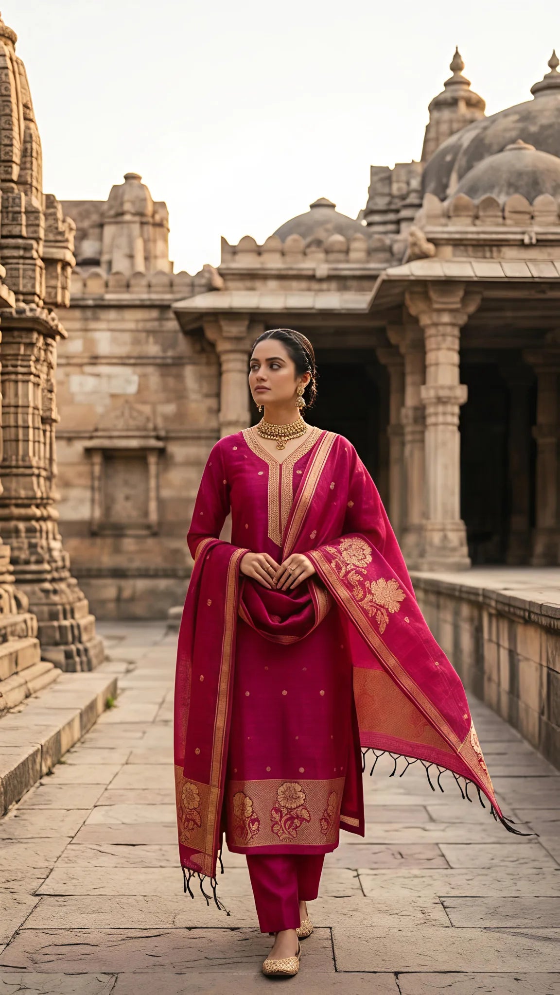 Rani Pink Regal Silk Suit Set